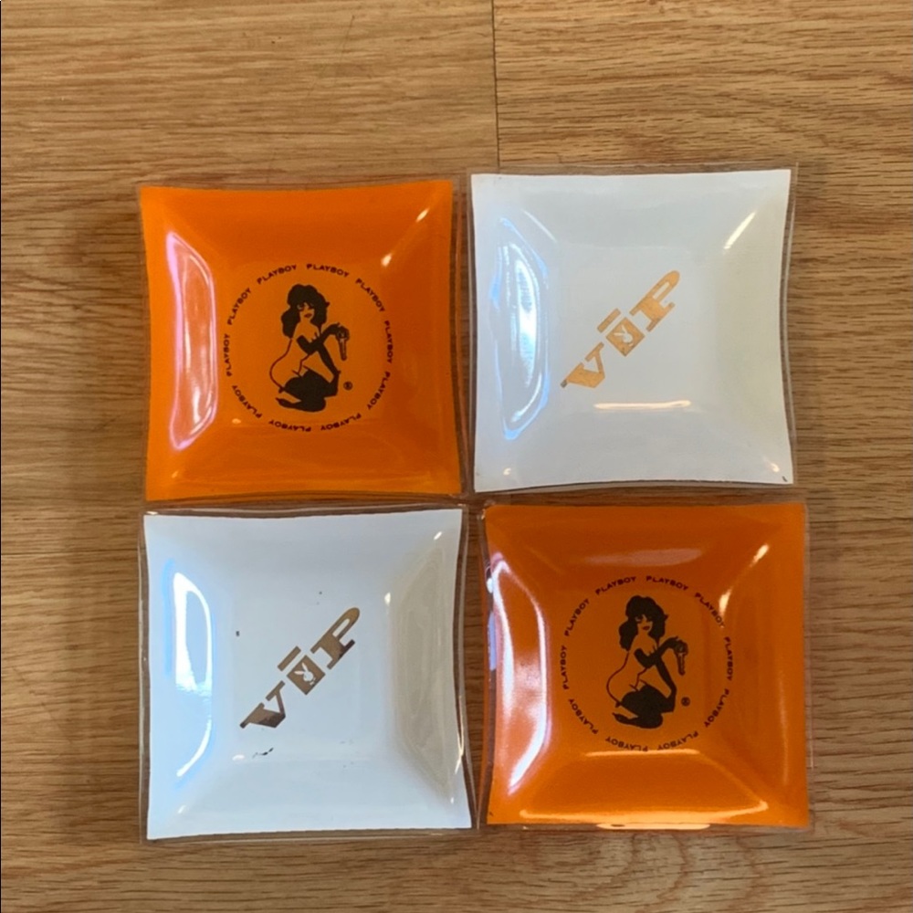 Vintage set of 4 playboy ashtrays